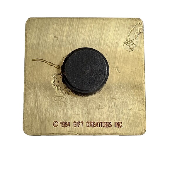 Gift Creations Magnet Cloisonne I Love Music Gold Tone Vintage Metal Fridge 1984 - Picture 3 of 3